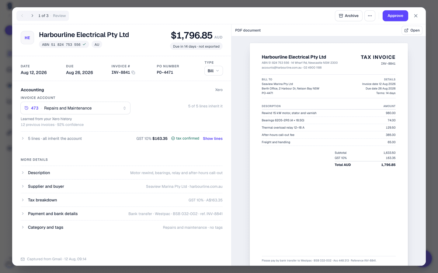 AI Extracts Invoice Data